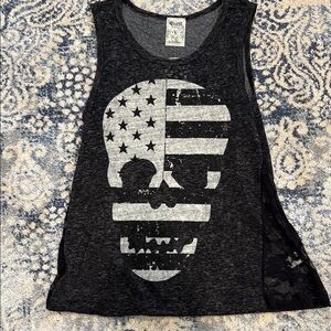 NWT VOCAL Black Skull Graphic Tank Top sz s